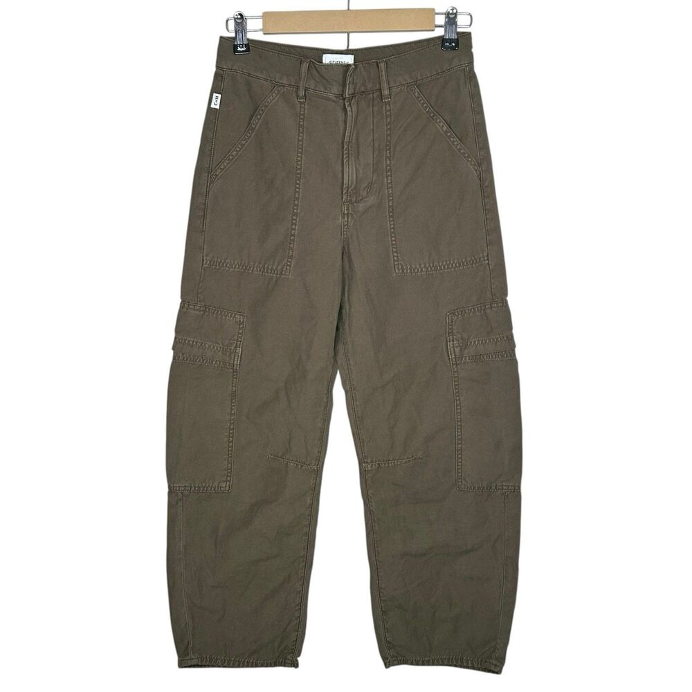 Citizens of Humanity Marcelle Cargo Pant Womens 25 Green Wide Leg Utility Barrel